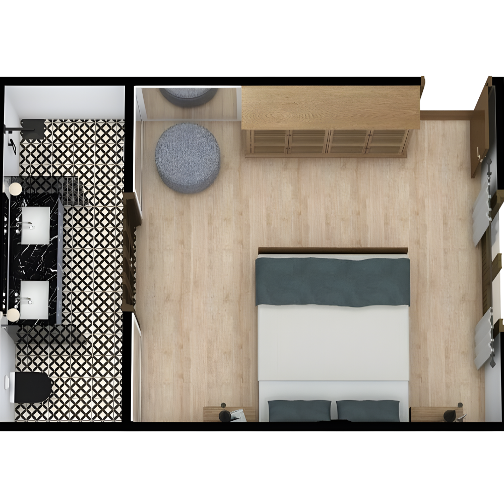Bed & Furniture Layout